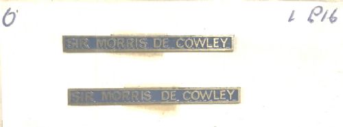 Sir Morris de Cowley O gauge Etched Plates Blue Background